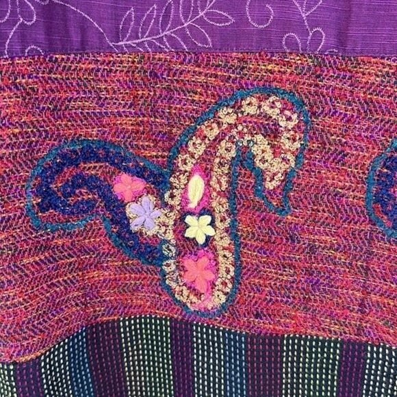 Patchwork Paisley Vest Size XL 90s Mixed Media - Picture 5 of 10
